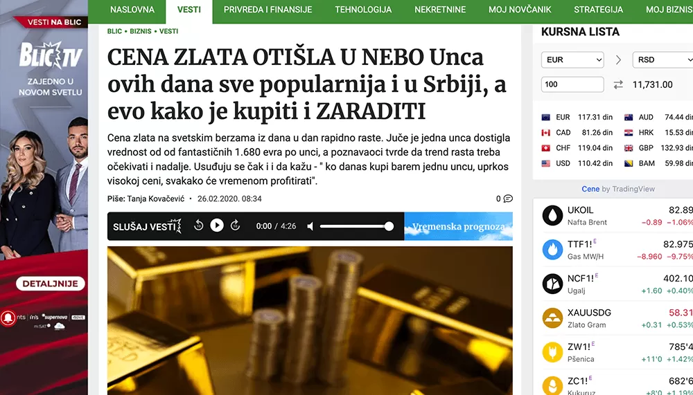 Cena Zlata Otisla U Nebo