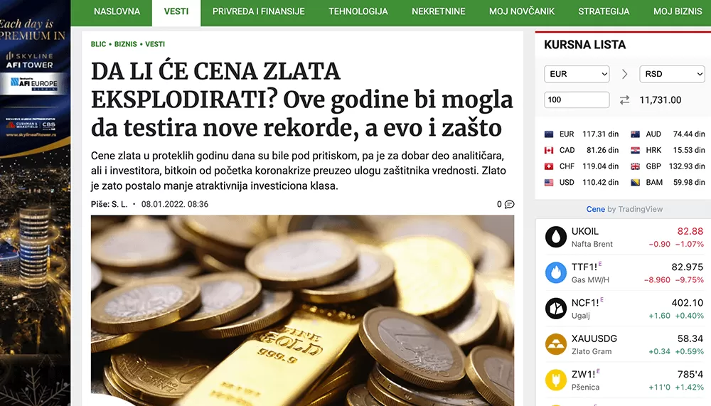 Da Li Ce Cena Zlata Eksplodirati